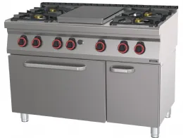Fourneau profondeur 700 gaz 4 feux + 1 plaque coup de feu four électrique statique GN 2/1 HP 120 Triphasé - Casselin - C7FOG4F1PFSHP120 Fourneau profondeur 700 gaz 4 feux + 1 plaque coup de feu four électrique statique GN 2/1 HP 120 Triphasé - Casselin - C7FOG4F1PFSHP120