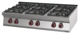 Fourneau profondeur 700 gaz à poser 6 feux 120 - Casselin - C7FOG6F120