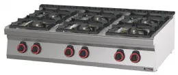 Fourneau profondeur 700 gaz à poser 6 feux HP 120 - Casselin - C7FOG6FHP120
