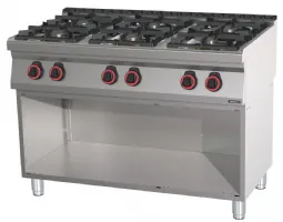 Fourneau profondeur 700 gaz 6 feux soubassement HP 120 2 x 4 500 W + 4 x 7 500 W - Casselin - C7FOG6FHP120S Fourneau profondeur 700 gaz 6 feux soubassement HP 120 2 x 4 500 W + 4 x 7 500 W - Casselin - C7FOG6FHP120S