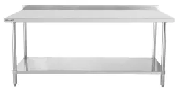 Table de Travail Inox 700 avec dosseret et étagère 1200 mm - Casselin - C7TTDE120 Table de Travail Inox 700 avec dosseret et étagère 1200 mm - Casselin - C7TTDE120
