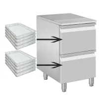 Photo 2 - Meuble à pâtons en inox aisi 441 avec dosseret 2 tiroirs neutres - diamond - catp/p9 - Diamond - CATP/P9
