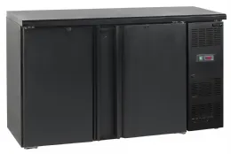 Arrière bar de 2 portes pleines positif noir 277 L +2 à +10 °C - Tefcold - CBC210