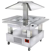 Îlot buffet chauffant bain-marie 4 x gn 1/1 150 bois blanc 1435x1435x1540 mm - diamond - cbm/4d-a1 - Diamond - CBM/4D-A1 Îlot buffet chauffant bain-marie 4 x gn 1/1 150 bois blanc 1435x1435x1540 mm - diamond - cbm/4d-a1 - Diamond - CBM/4D-A1