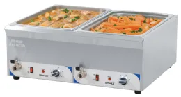 Bains Marie Double bain-marie avec robinet de vidange GN 1/1 - 150 mm - Casselin - CBMDV150