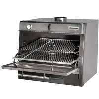 Four barbecue professionnel à charbon GN 1/1 + GN 2/4 avec porte relevable - Diamond - CBQ-075/SS