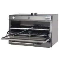 Four professionnel à charbon GN 2/1 + GN 1/1 Porte relevable - Diamond - CBQ-120/SS
