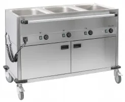 Chariot Bain marie à eau 3xGN 1/1 avec soubassement chauffant horizontal Monophasé - Casselin - CCBM3CH Chariot Bain marie à eau 3xGN 1/1 avec soubassement chauffant horizontal Monophasé - Casselin - CCBM3CH