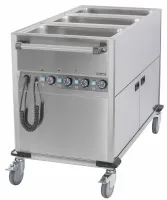 Chariot Bain marie à eau 3xGN 1/1 avec soubassement chauffant vertical Monophasé - Casselin - CCBM3CV Chariot Bain marie à eau 3xGN 1/1 avec soubassement chauffant vertical Monophasé - Casselin - CCBM3CV