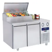 Saladette réfrigérée avec 2 portes pleines gn 1/1 et 4 bacs gn 1/3, positive - virtus - ccz0040/f - Virtus group - CCZ0040/F