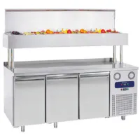 Saladette réfrigérée positive avec 3 portes pleines gn et superstructure 10x gn 1/3 - virtus - ccz0101 - Virtus group - CCZ0101