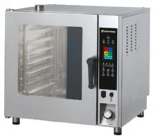 Four mixte professionnel Triphasé niveaux commandes programmables écran tactile Auto-nettoyage grilles GN1/1 - Furnotel - CDT107E