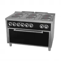 Fourneau profondeur 700 6 plaques électriques 22,6 kw à poser - hr fainca - ce6p750hm - Hr fainca - CE6P750HM