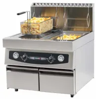 Friteuse A poser petite capacité gaz avec vanne de vidange 2 x 17 litres - Casselin - CFGV172