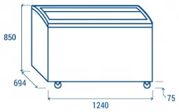 Photo 7 - Congélateur coffre couvercle vitré coulissant 370 l - coolhead - cg 409a - Cool head italie - CG 409A
