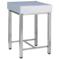 Billot de boucher polyéthylène blanc 500x700 mm épaisseur 100 mm sur pieds inox - Diamond - CIT7-BN
