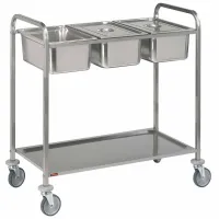 Chariot de service inox 1120x620x1120 mm avec 3 bacs gn 1/1 et 1 niveau - diamond - cp2/311 - Diamond - CP2/311 Chariot de service inox 1120x620x1120 mm avec 3 bacs gn 1/1 et 1 niveau - diamond - cp2/311 - Diamond - CP2/311