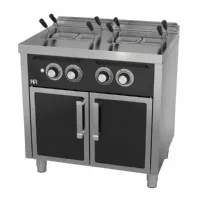 Cuiseur à pâte pro profondeur 600 Gaz 2 cuves 25+25 L 19200 kW - Hr Fainca - CPG25L25L600E