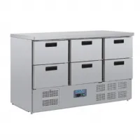 Table desserte réfrigérée positive 6 tiroirs 368 L - Polar - CR711