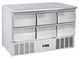 Saladette réfrigérée positive 6 tiroirs couvercle inox 342 L - Coolhead - CRD 96A