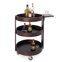 Chariot rond pour bouteilles 3 niveaux bois wengé 650x650x800 mm - diamond - crl/3w - Diamond - CRL/3W Chariot rond pour bouteilles 3 niveaux bois wengé 650x650x800 mm - diamond - crl/3w - Diamond - CRL/3W