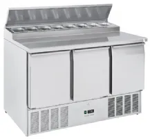Saladette réfrigérée 8 bacs GN 1/6 couvercle inox +0/+8°C - Coolhead - CRS 93A