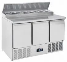 Saladette réfrigérée 3 portes 8 x GN 1/6 376 L - Casselin - CSA3P816 Saladette réfrigérée 3 portes 8 x GN 1/6 376 L - Casselin - CSA3P816