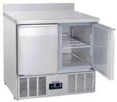 Table desserte réfrigérée Saladette avec dosseret 2 portes GN 1/1 - Casselin - CSAD2P