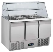 Saladette réfrigérée vitrée 3 portes GN 1/1 350 L - Casselin - CSAV3P