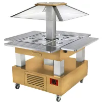 Îlot buffet réfrigéré professionnel bois chêne clair 4 x gn1/1-150 positif 1435x1435x1540 mm - diamond - csb/4d-d1-r2 - Diamond - CSB/4D-D1-R2 Îlot buffet réfrigéré professionnel bois chêne clair 4 x gn1/1-150 positif 1435x1435x1540 mm - diamond - csb/4d-d1-r2 - Diamond - CSB/4D-D1-R2