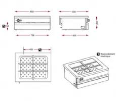 Photo 2 - Bain-marie électrique professionnel à poser gn 2/1 2 kw - ambassade de bourgogne - cse 810 m - Ambassade de bourgogne - CSE 810 M