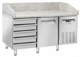 Meuble à Pizzas table réfrigérée 5 tiroirs 1 porte - Casselin - CTAPZR5T1P Meuble à Pizzas table réfrigérée 5 tiroirs 1 porte - Casselin - CTAPZR5T1P