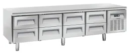 Soubassement réfrigéré Table 8 tiroirs GN 1/1 capacité 136 L - Casselin - CTAR8T Soubassement réfrigéré Table 8 tiroirs GN 1/1 capacité 136 L - Casselin - CTAR8T