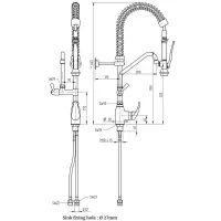 Photo 2 - Douchette professionnelle acier inox et robinet avec groupe mitigeur monocommande - diamond - cw4086/mt - Diamond - CW4086/MT