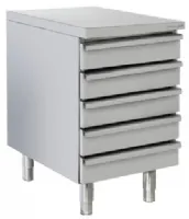 Bloc 5 tiroirs neutres inox pour comptoir - Coolhead - D 5