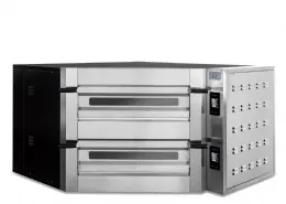 Four à pizza électrique professionnel monophasé ou triphasé 2 chambres 7+7 pizzas Ø 36 cm thermostat digital - GGF - DELUXE 2