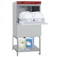 Pack lave-vaisselle professionnel panier 500x500 mm avec adoucisseur et pompe de vidange + soubassement - DFE8/6-AC_BD/F-S - Diamond Promo