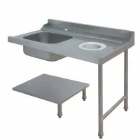 Table de prélavage droite 1200x715x850/1000 mm - Diamond - DLVS-D12