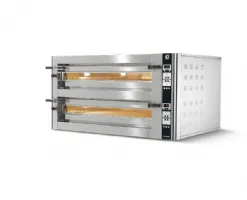 Four à pizza professionnel électrique triphasé double chambre 4+4 pizzas Ø350 mm commandes digitales - Cuppone - DN435/2 - CUPPONE - DN435/2CD