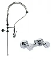 Robinetterie professionnelle pour plonge cuisine douchette avec robinet fixation muraleed - Redfox - DOC 2+ - REDFOX - DOC 2+ Robinetterie professionnelle pour plonge cuisine douchette avec robinet fixation muraleed - Redfox - DOC 2+ - REDFOX - DOC 2+