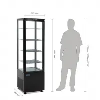 Photo 2 - Armoire réfrigérée positive 235 l noire porte incurvée 515x485x1690 mm - polar - dp289 - Polar - DP289