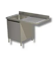 Plonge inox 1 bac à gauche et emplacement lave-vaisselle à droite sur armoire 1200x700x850 mm - ristopro - dslald127 - Ristopro - DSLALD127