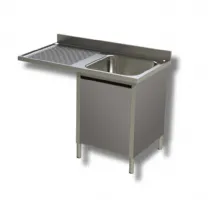 Plonge inox 1 bac à droite et emplacement lave-vaisselle à gauche sur armoire 1200x600x850 mm - ristopro - dslals126 - Ristopro - DSLALS126