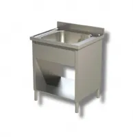 Plonge inox 1 bac sur panneaux latéraux avec étagère 500x700x850 mm - ristopro - dslf1v057 - Ristopro - DSLF1V057