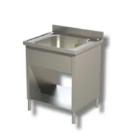 Plonge inox 1 bac sur panneaux latéraux avec étagère 800x600x850 mm - ristopro - dslf1v086 - Ristopro - DSLF1V086