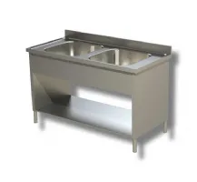 Plonge inox 2 bacs sur panneaux latéraux avec étagère 1000x700x850 mm - ristopro - dslf2v107 - Ristopro - DSLF2V107 Plonge inox 2 bacs sur panneaux latéraux avec étagère 1000x700x850 mm - ristopro - dslf2v107 - Ristopro - DSLF2V107