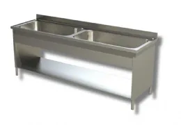 Plonge inox 2 bacs sur panneaux latéraux avec étagère 2000x700x850 mm - ristopro - dslf2v207 - Ristopro - DSLF2V207 Plonge inox 2 bacs sur panneaux latéraux avec étagère 2000x700x850 mm - ristopro - dslf2v207 - Ristopro - DSLF2V207