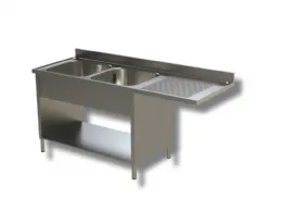 Plonge inox 2 bacs à gauche et égouttoir à droite sur panneaux latéraux avec étagère 1800x700x850 mm - ristopro - dslf2vgd187 - Ristopro - DSLF2VGD187 Plonge inox 2 bacs à gauche et égouttoir à droite sur panneaux latéraux avec étagère 1800x700x850 mm - ristopro - dslf2vgd187 - Ristopro - DSLF2VGD187