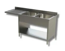 Plonge inox 2 bacs à droite et emplacement lave-vaisselle à gauche sur panneaux latéraux avec étagère 1800x600x850 mm - ristopro - dslf2vls186 - Ristopro - DSLF2VLS186 Plonge inox 2 bacs à droite et emplacement lave-vaisselle à gauche sur panneaux latéraux avec étagère 1800x600x850 mm - ristopro - dslf2vls186 - Ristopro - DSLF2VLS186