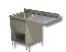 Plonge inox 1 bac à gauche et emplacement lave-vaisselle à droite sur panneaux latéraux avec étagère 1400x600x850 mm - ristopro - dslfld146 - Ristopro - DSLFLD146